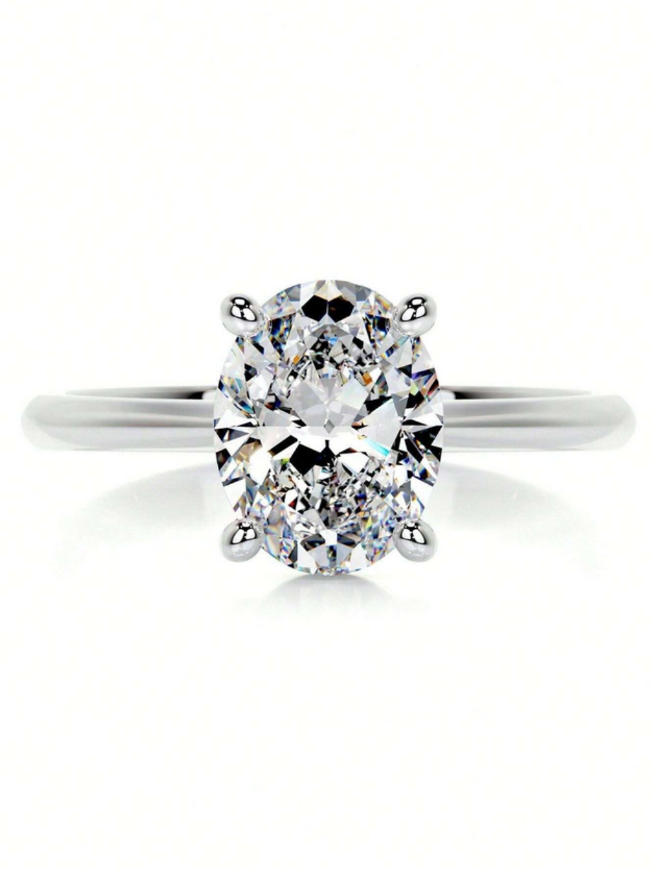 Oval Formet Moissanit Ring | Oval Elegance