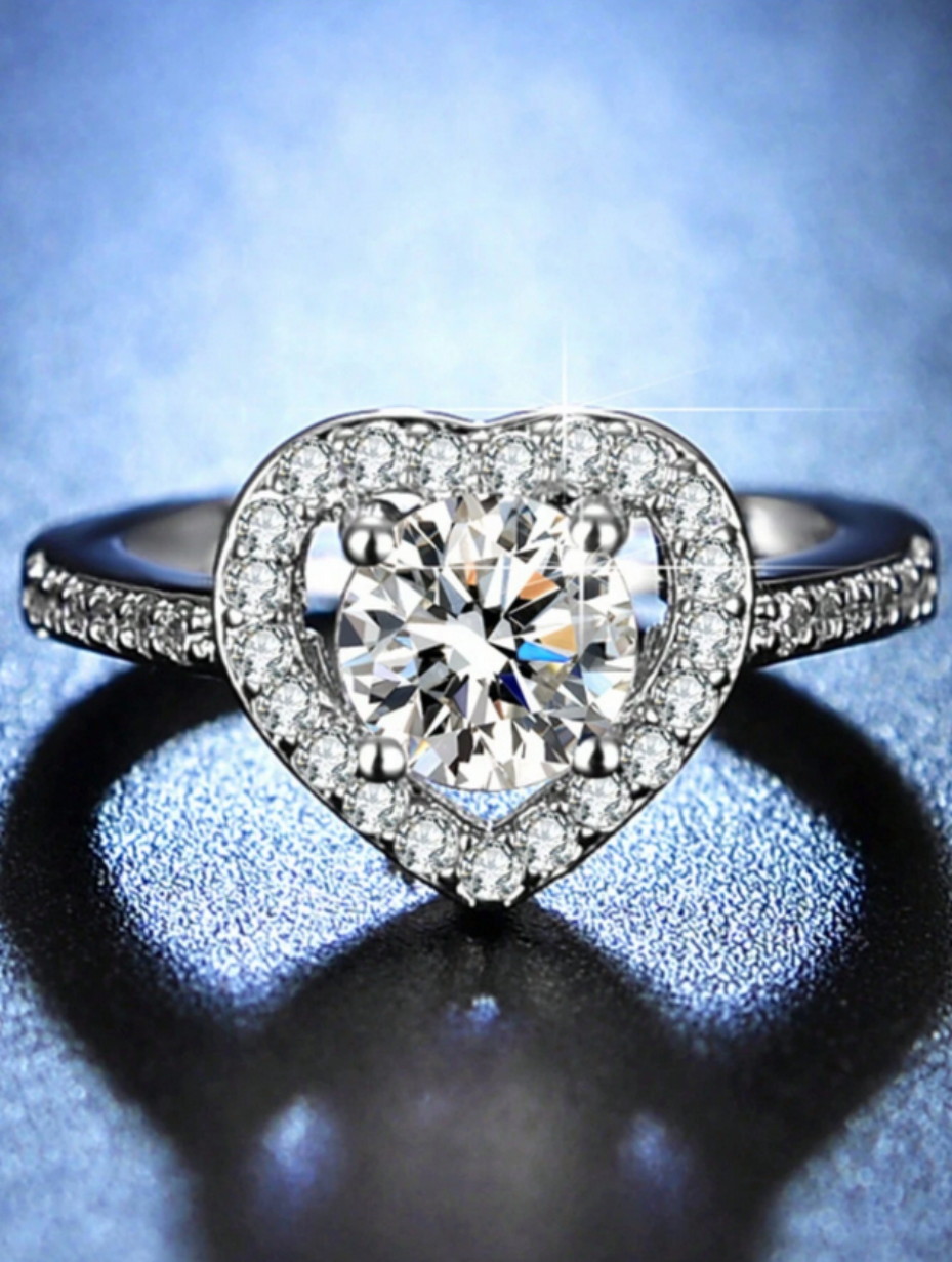 Heart Moissanite Ring | Brilliant Sparkle