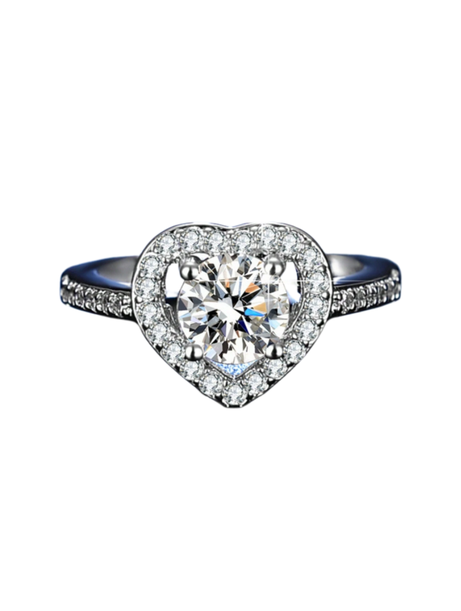 Heart Moissanite Ring | Brilliant Sparkle