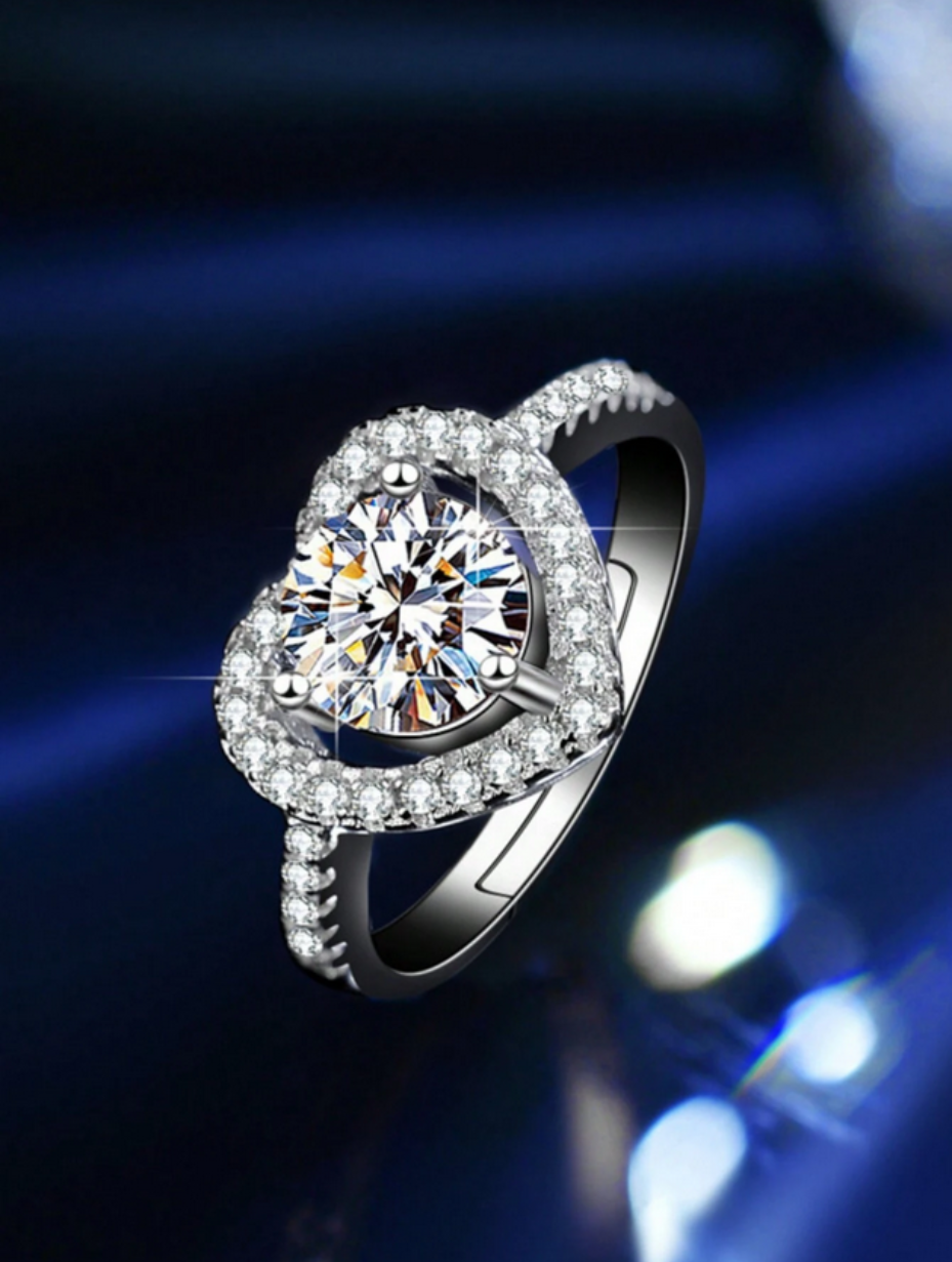 Heart Moissanite Ring | Brilliant Sparkle