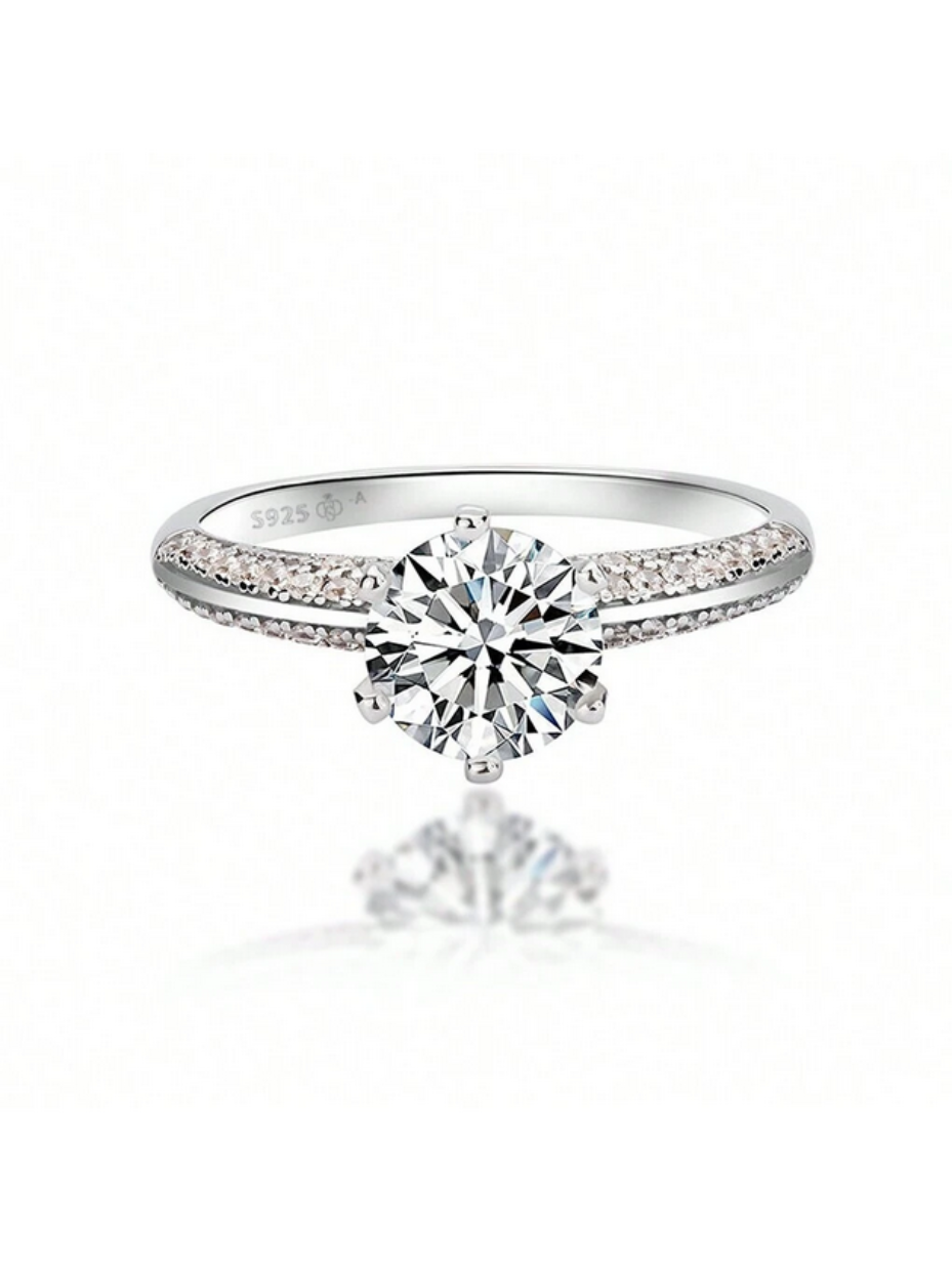 Rund Moissanitring | Let Luksusdesign