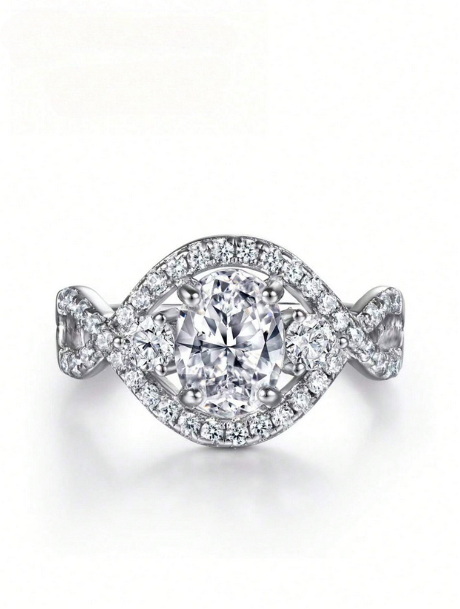 Egg-Shaped Moissanite Ring | Bold Elegance