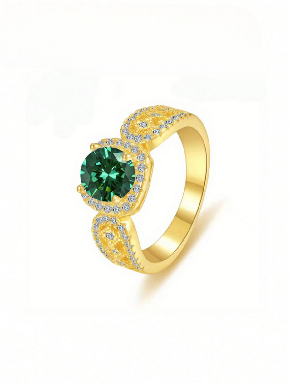 Moissanitring | Firkantet Blonde Design
