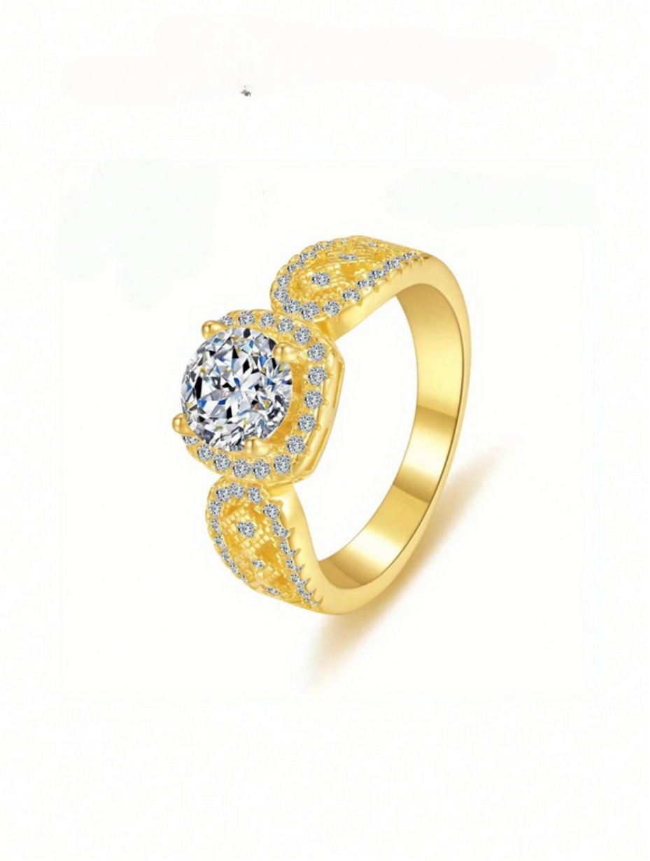 Moissanitring | Firkantet Blonde Design