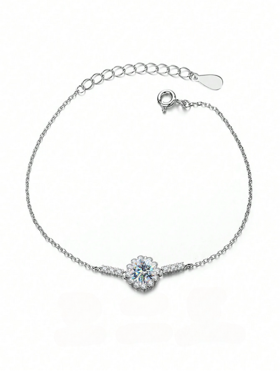 Bud Moissanit Armbånd | Sterling Sølv Elegance