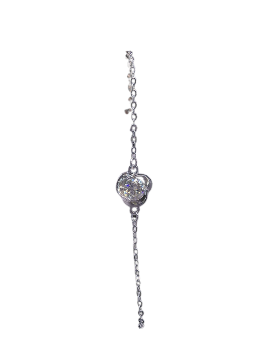 Three-leaf Clover Moissanite Bracelet | Sterling Silver Elegance