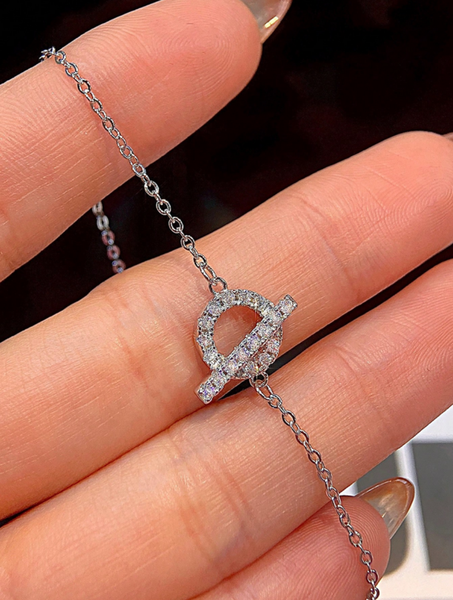 Pig Nose Moissanite Bracelet | Sterling Silver Charm