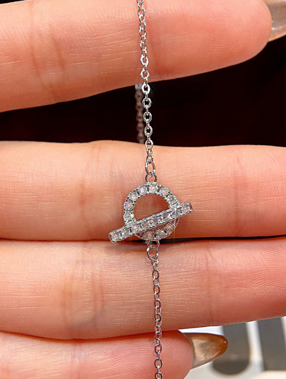 Pig Nose Moissanite Bracelet | Sterling Silver Charm