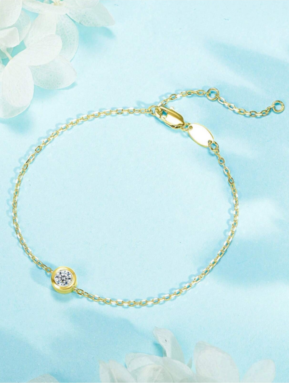 Bubble Moissanite Bracelet | Sterling Silver Minimalist Style