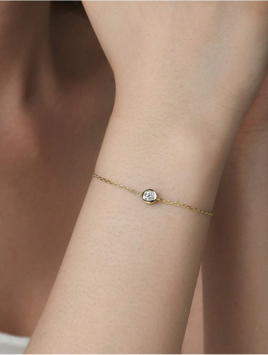 Bubble Moissanite Bracelet | Sterling Silver Minimalist Style