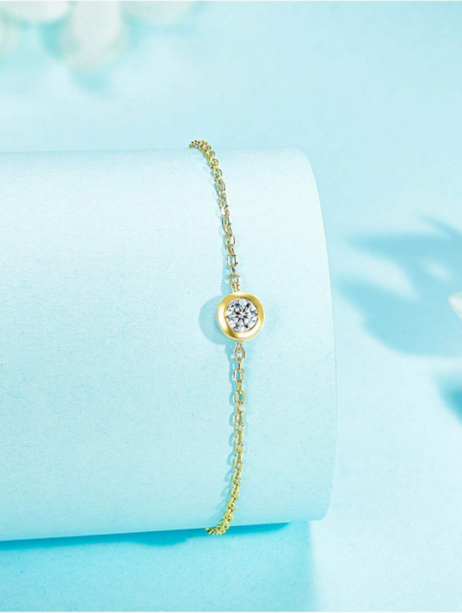 Bubble Moissanite Bracelet | Sterling Silver Minimalist Style