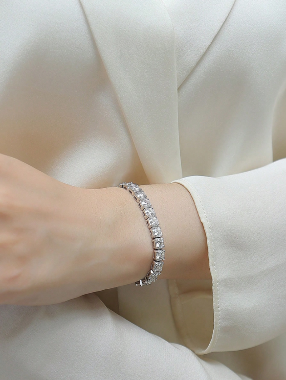 Justerbar Moissanit Armbånd | Forgyldt Luksus