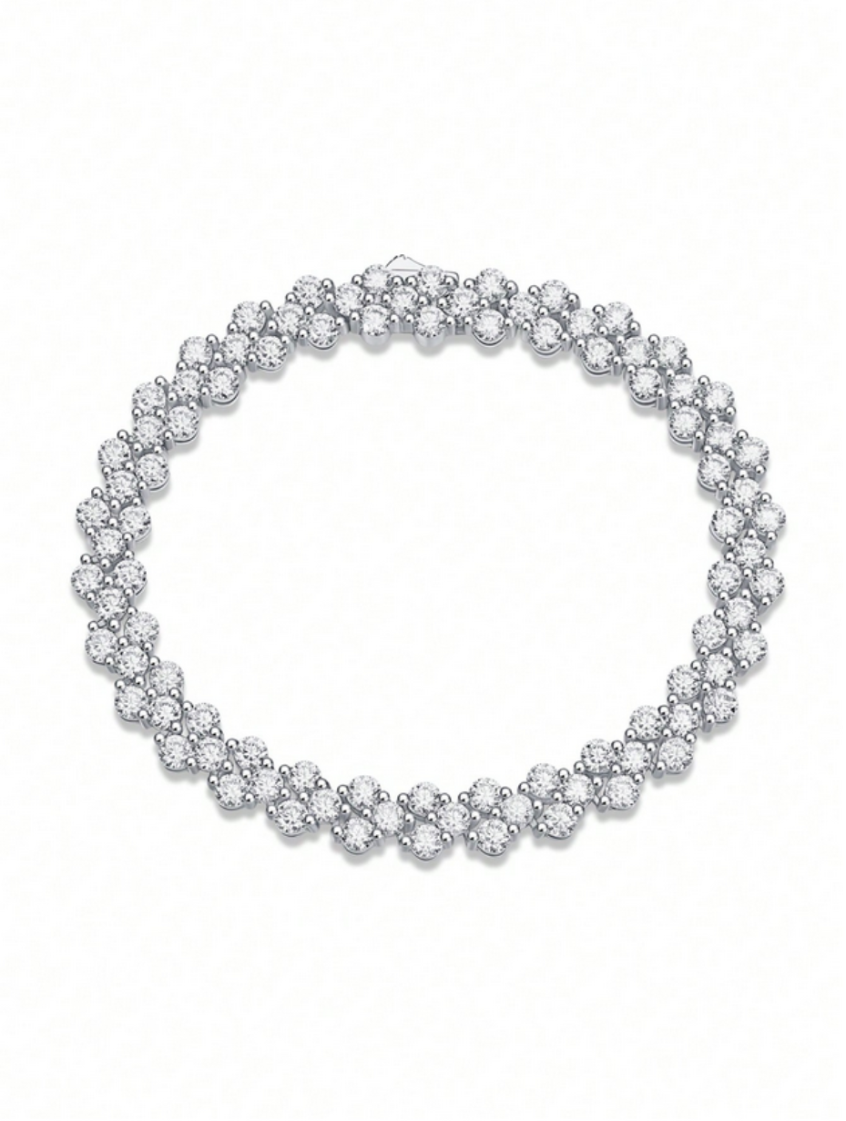 Forgyldt Moissanit Armbånd | Blomsterkædeled