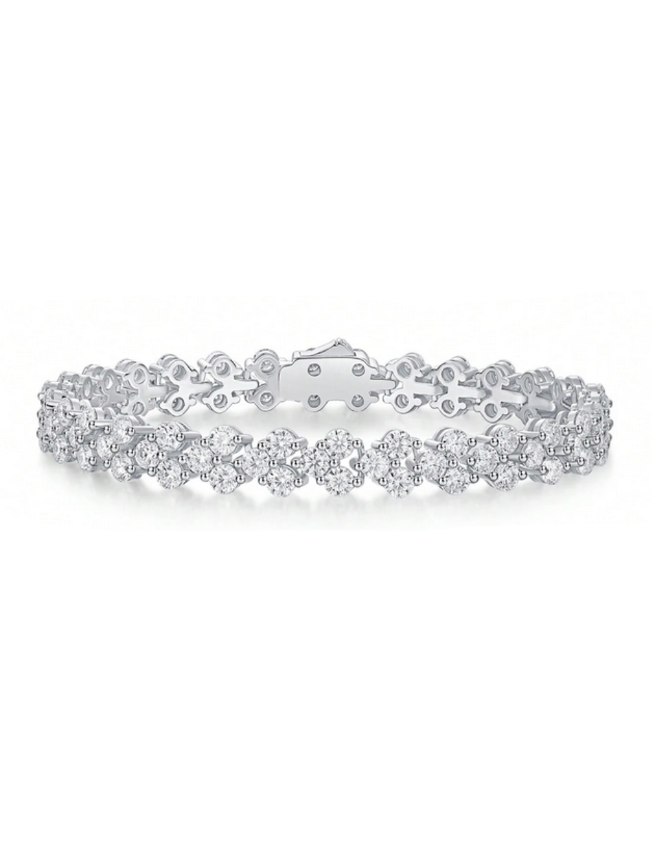 Forgyldt Moissanit Armbånd | Blomsterkædeled