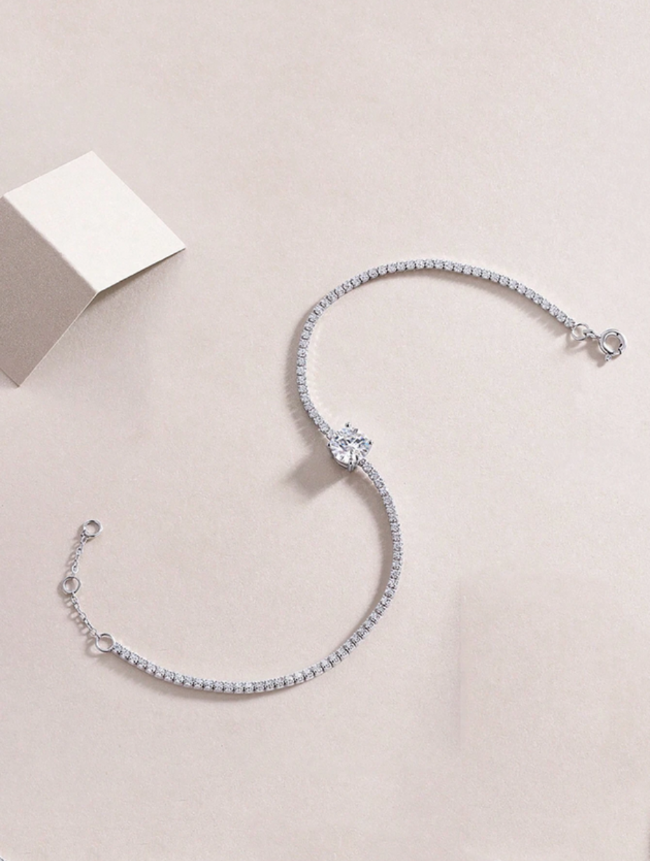 Luxurious Moissanite Bracelet | 925 Silver Timeless Design