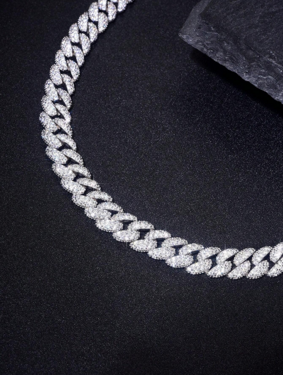 Moissanite Cuban Bracelet | S925 Silver, Luxury Design