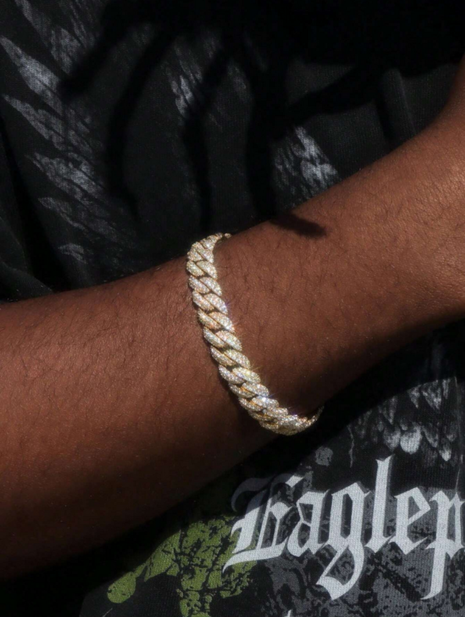 Moissanite Cuban Bracelet | S925 Silver, Luxury Design