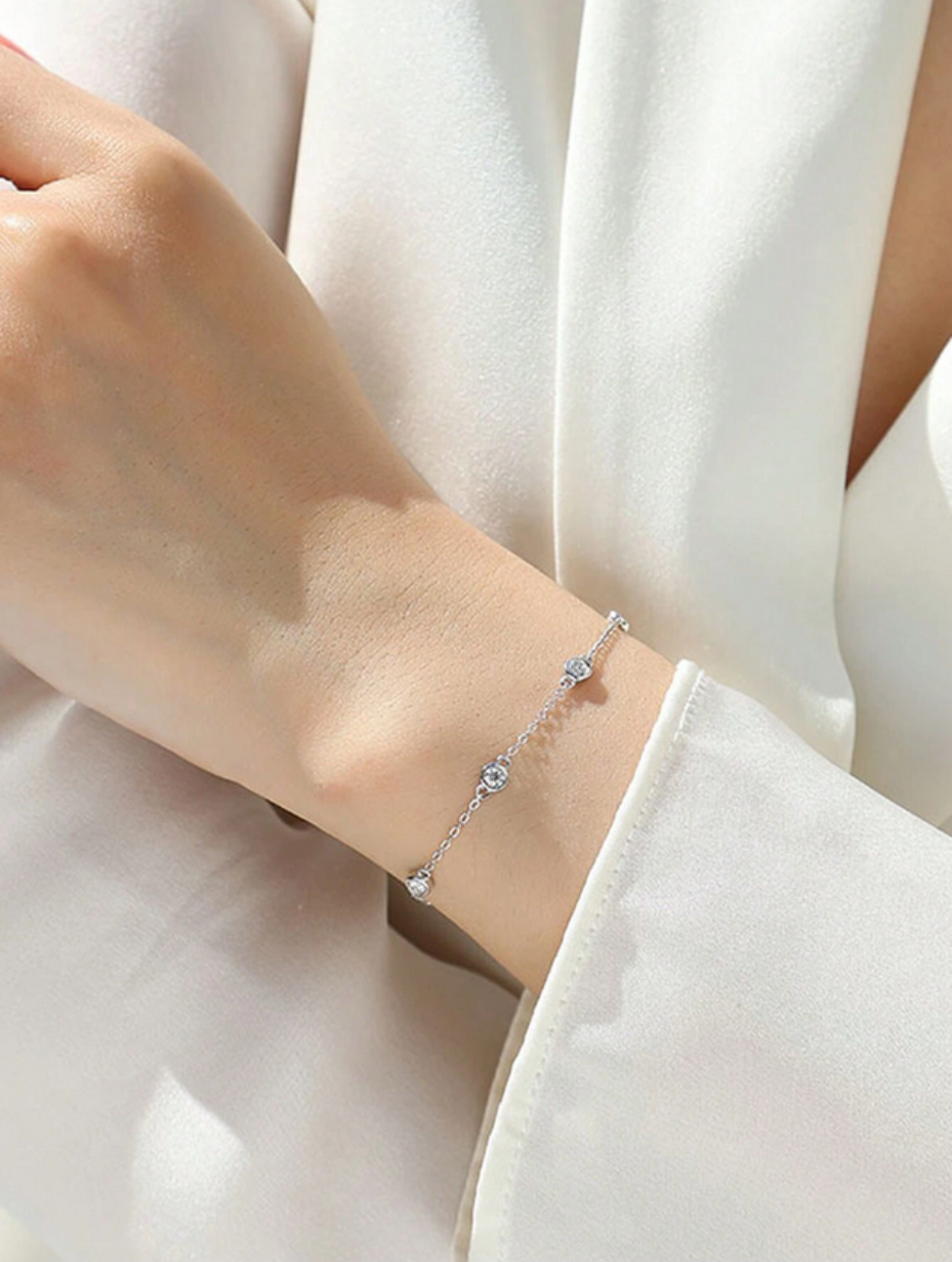 Moissanite Bracelet | Elegant Sterling Silver Jewelry