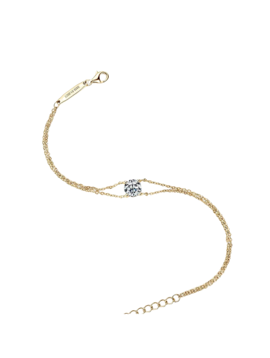 Sterling Silver Moissanite Bracelet | Classic Double Chain