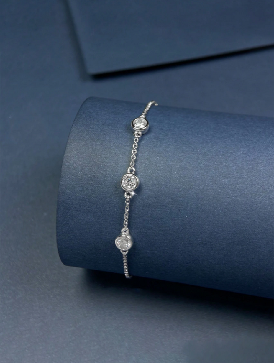Sterling Silver Moissanite Bracelet | Exquisite Luxury