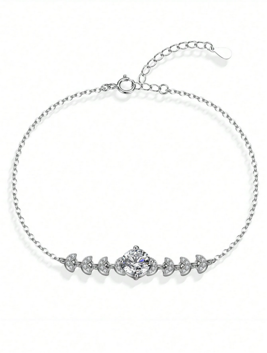S925 Moissanite Bracelet Set | Geometric Minimalist