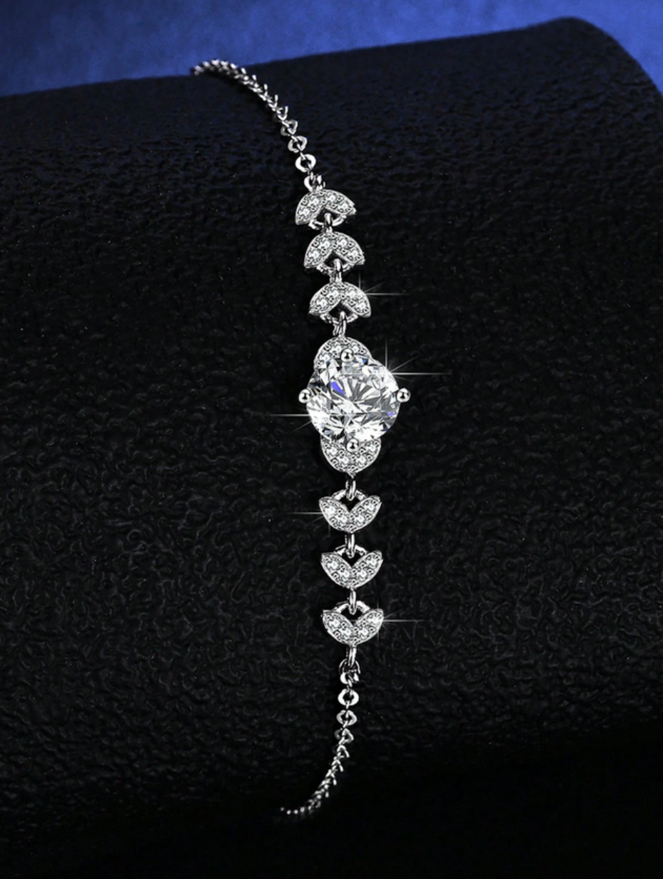 S925 Moissanite Bracelet Set | Geometric Minimalist