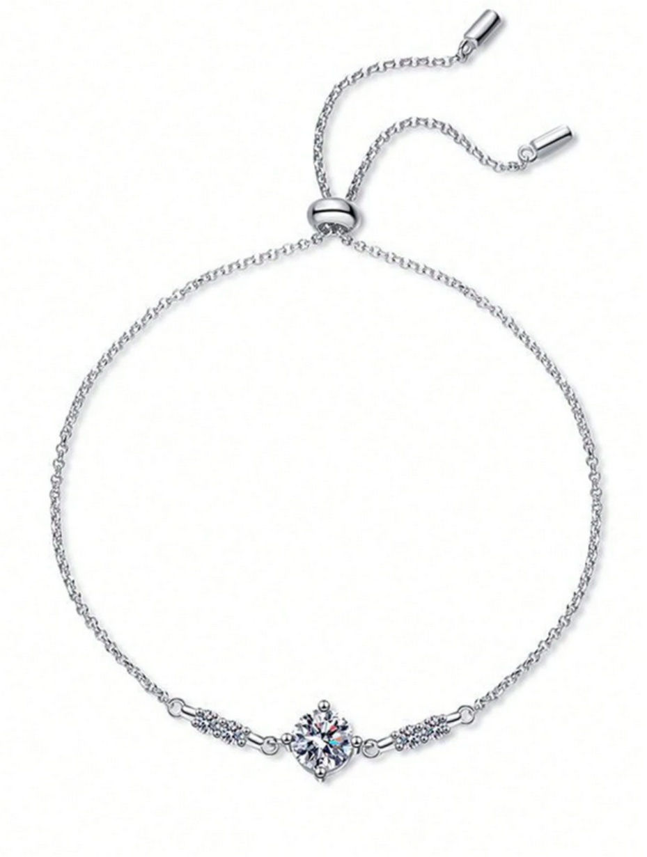 S925 Moissanite Adjustable Bracelet | Elegant Design