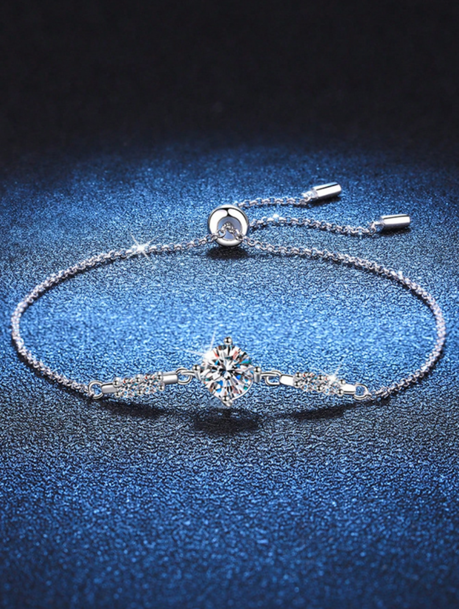 S925 Moissanite Adjustable Bracelet | Elegant Design