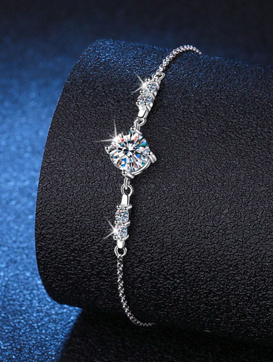 S925 Moissanite Adjustable Bracelet | Elegant Design
