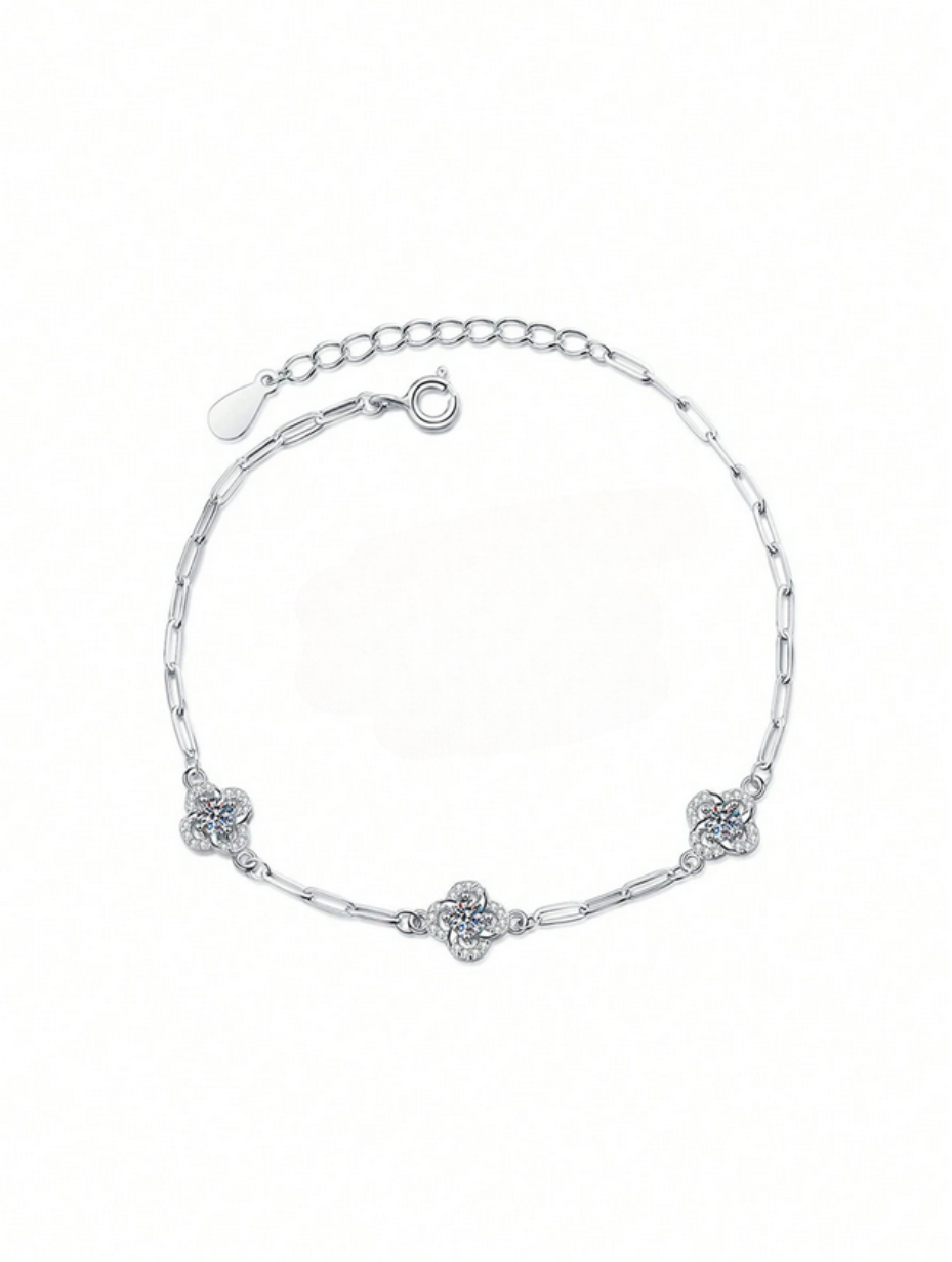 Elegant Sterling Silver Moissanite Bracelet | Timeless Luxury