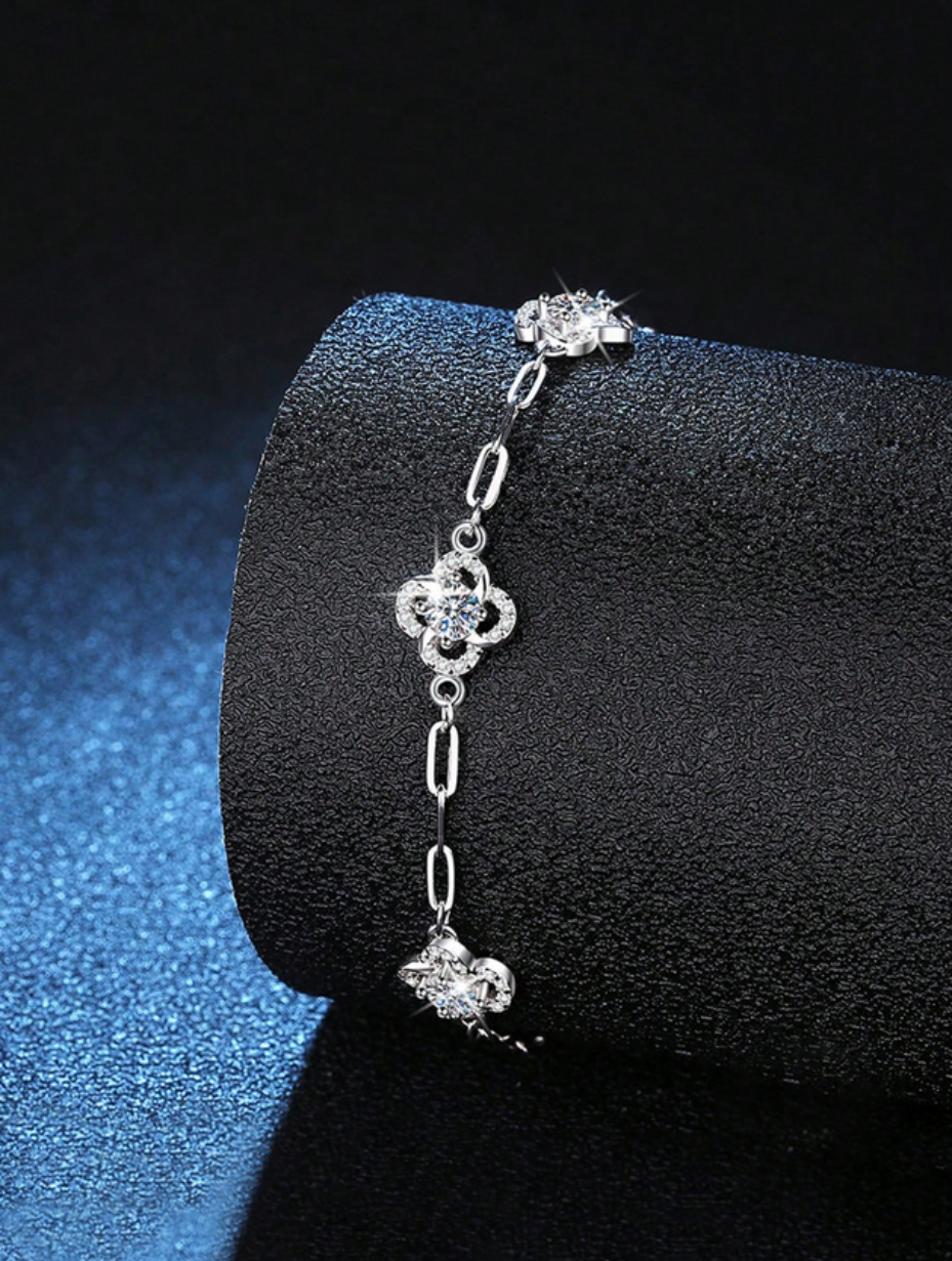 Elegant Sterling Silver Moissanite Bracelet | Timeless Luxury