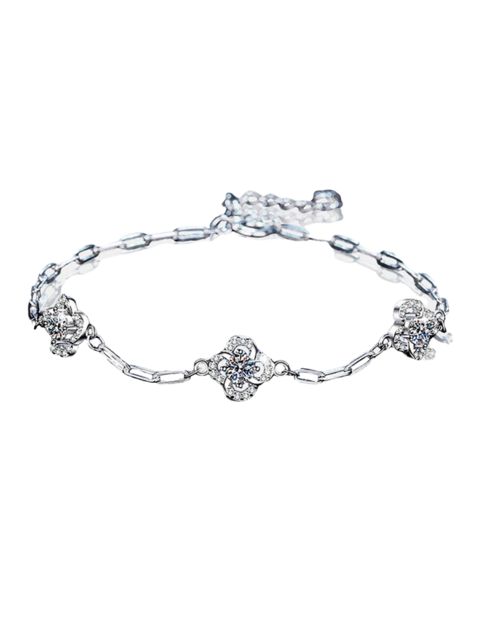 Elegant Sterling Silver Moissanite Bracelet | Timeless Luxury