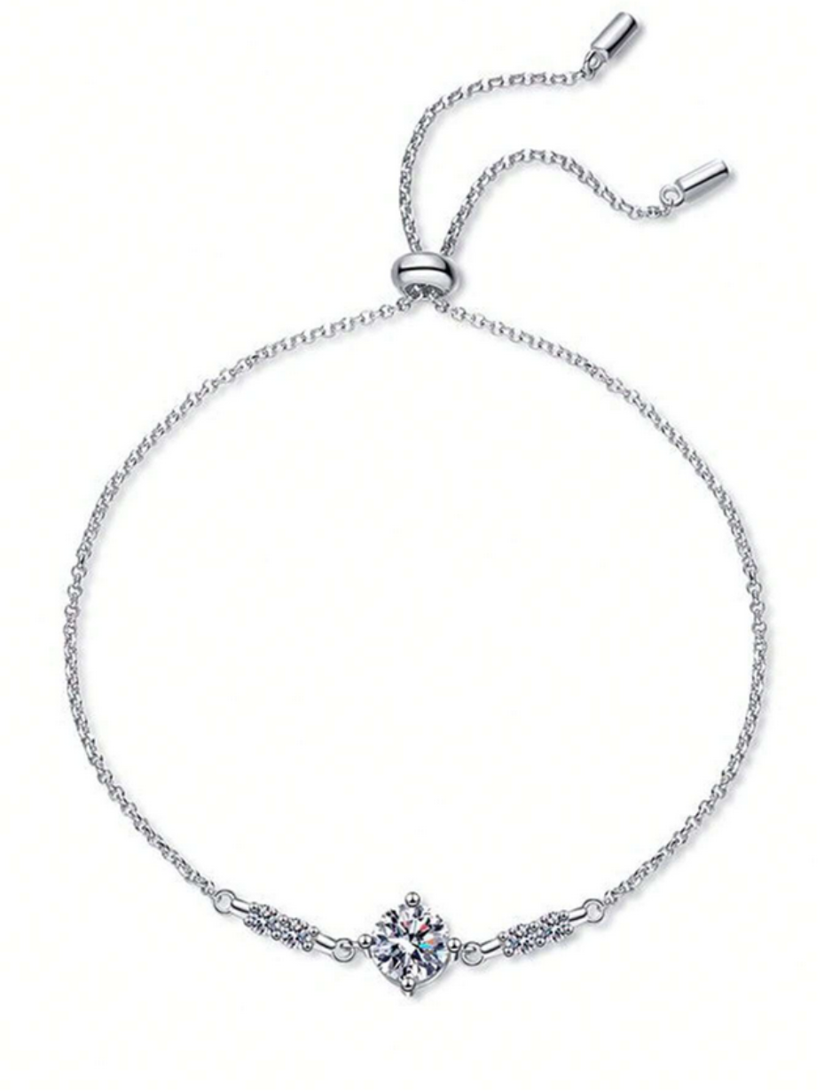 Exquisite Adjustable Moissanite Bracelet | Timeless Sparkle