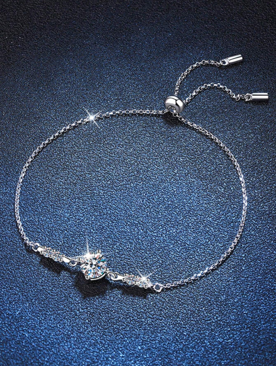 Exquisite Adjustable Moissanite Bracelet | Timeless Sparkle