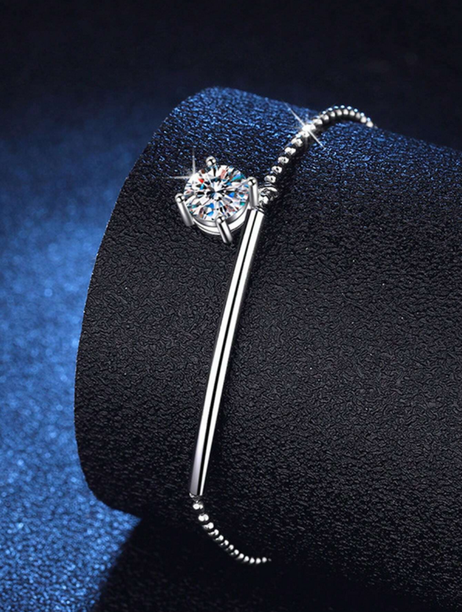 Crescent Moissanite Bracelet | Elegant Luxury