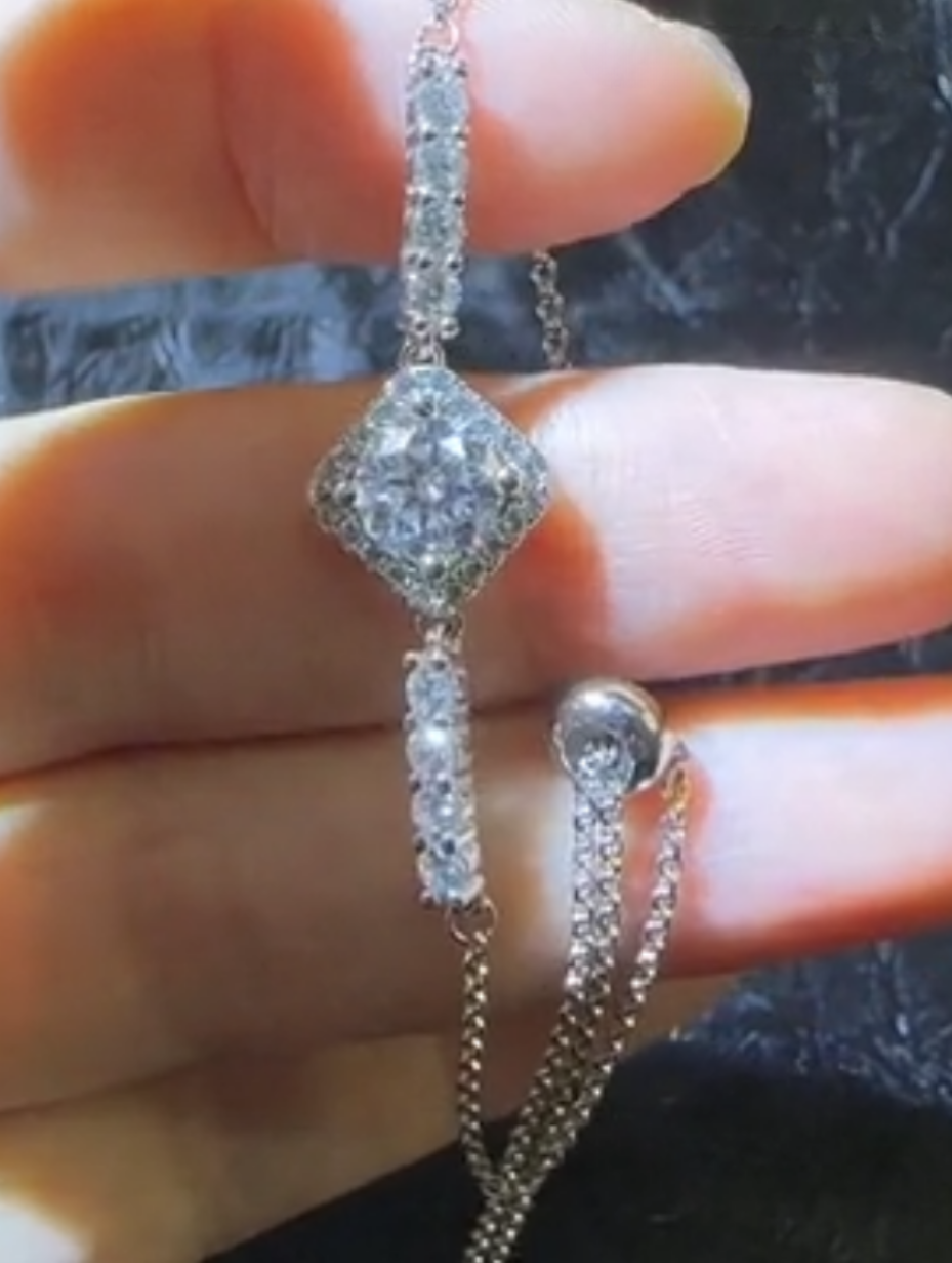 S925 Sterling Silver Moissanite Bracelet | Elegant Sparkle