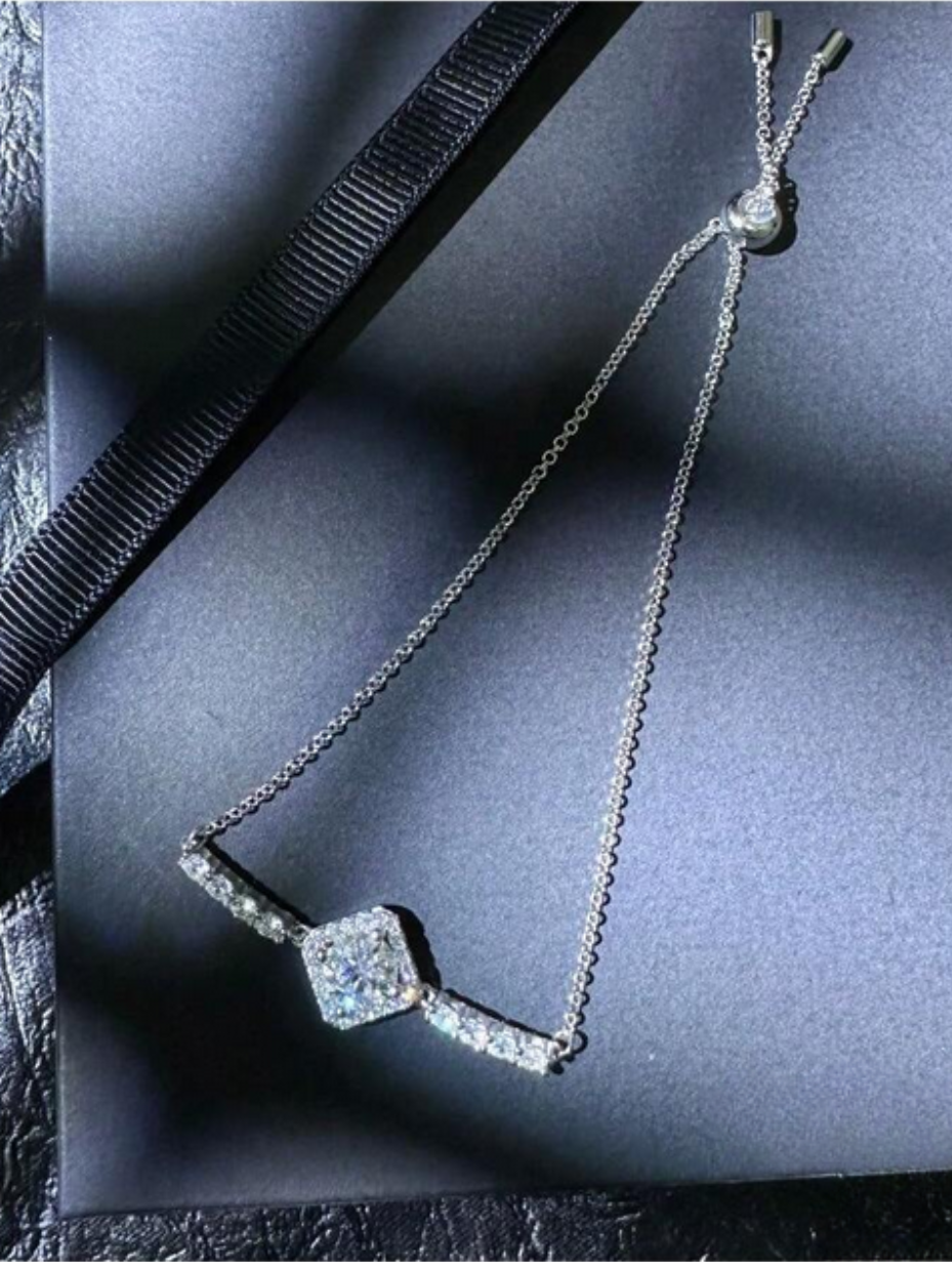 S925 Sterling Silver Moissanite Bracelet | Elegant Sparkle