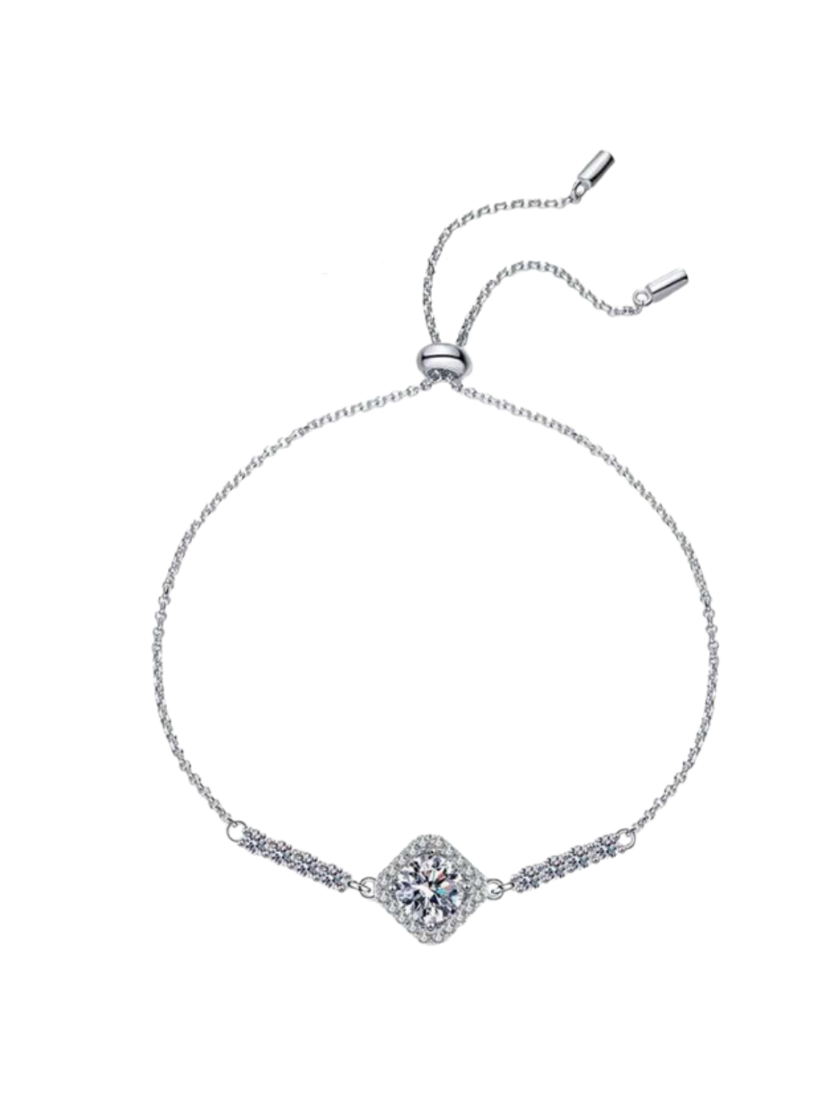 S925 Sterling Silver Moissanite Bracelet | Elegant Sparkle