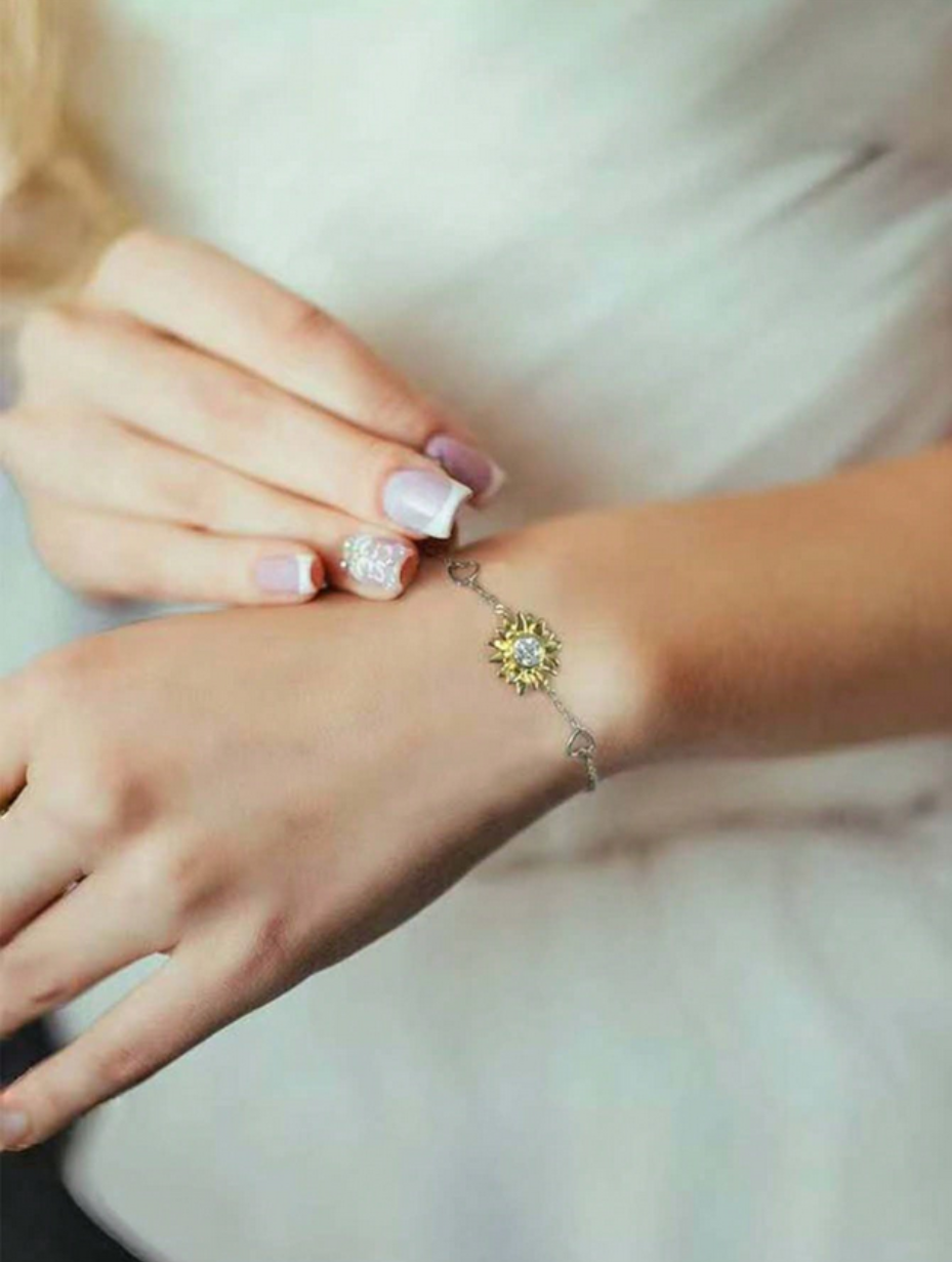 S925 Silver Moissanite Bracelet | Sunflower Design
