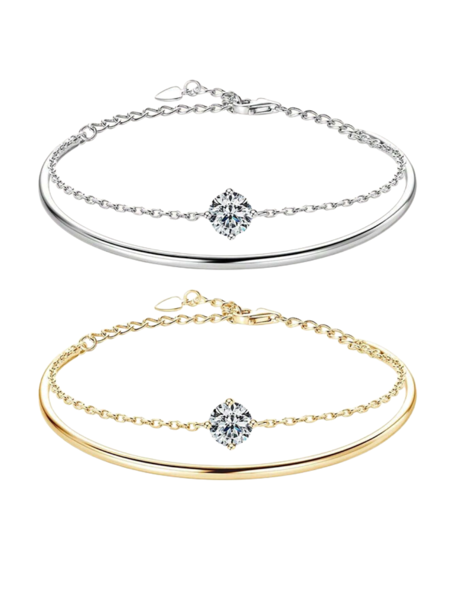 S925 Sølv Moissanit Armbånd | Fire-Klo Design