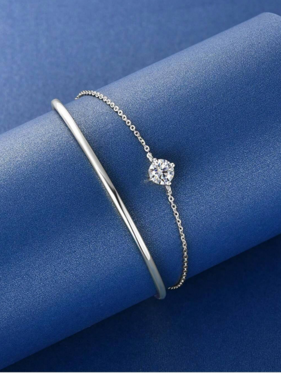 S925 Sølv Moissanit Armbånd | Fire-Klo Design