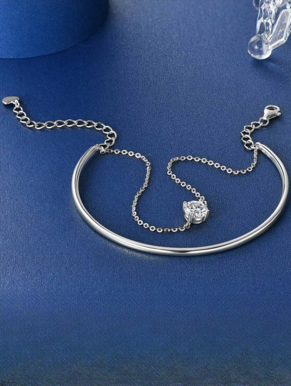 S925 Sølv Moissanit Armbånd | Fire-Klo Design