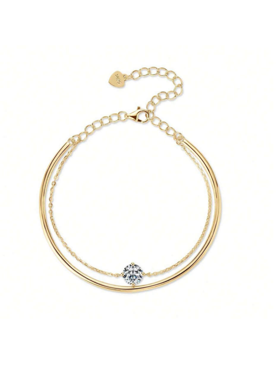 S925 Sølv Moissanit Armbånd | Fire-Klo Design