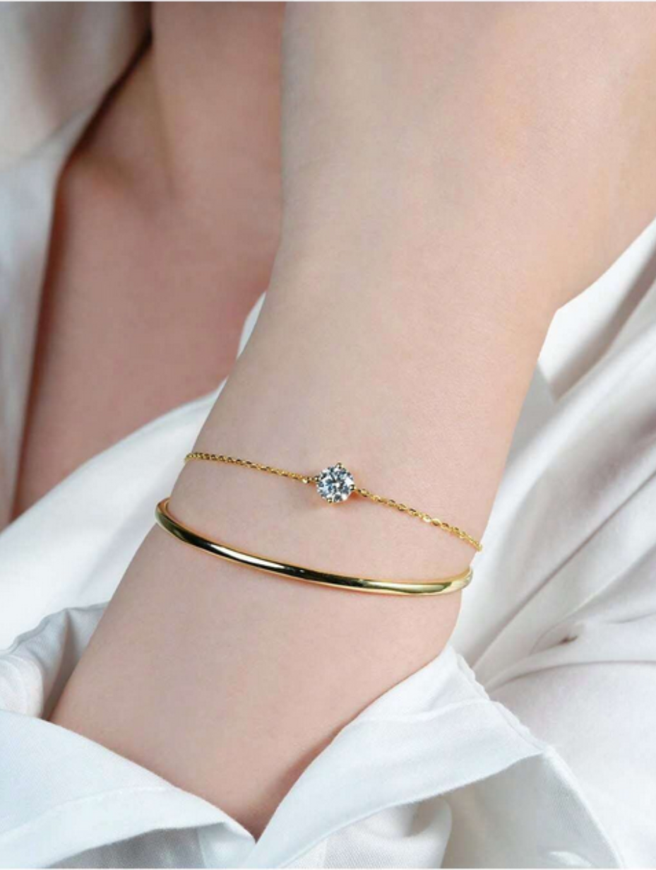 S925 Sølv Moissanit Armbånd | Fire-Klo Design