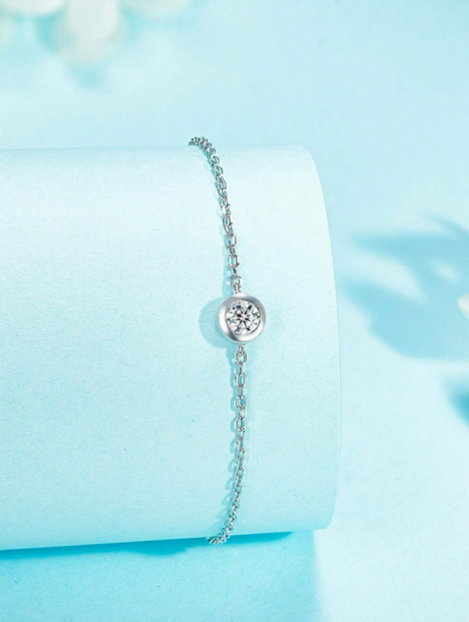 S925 Silver Moissanite Bubble Bracelet | Simple & Elegant