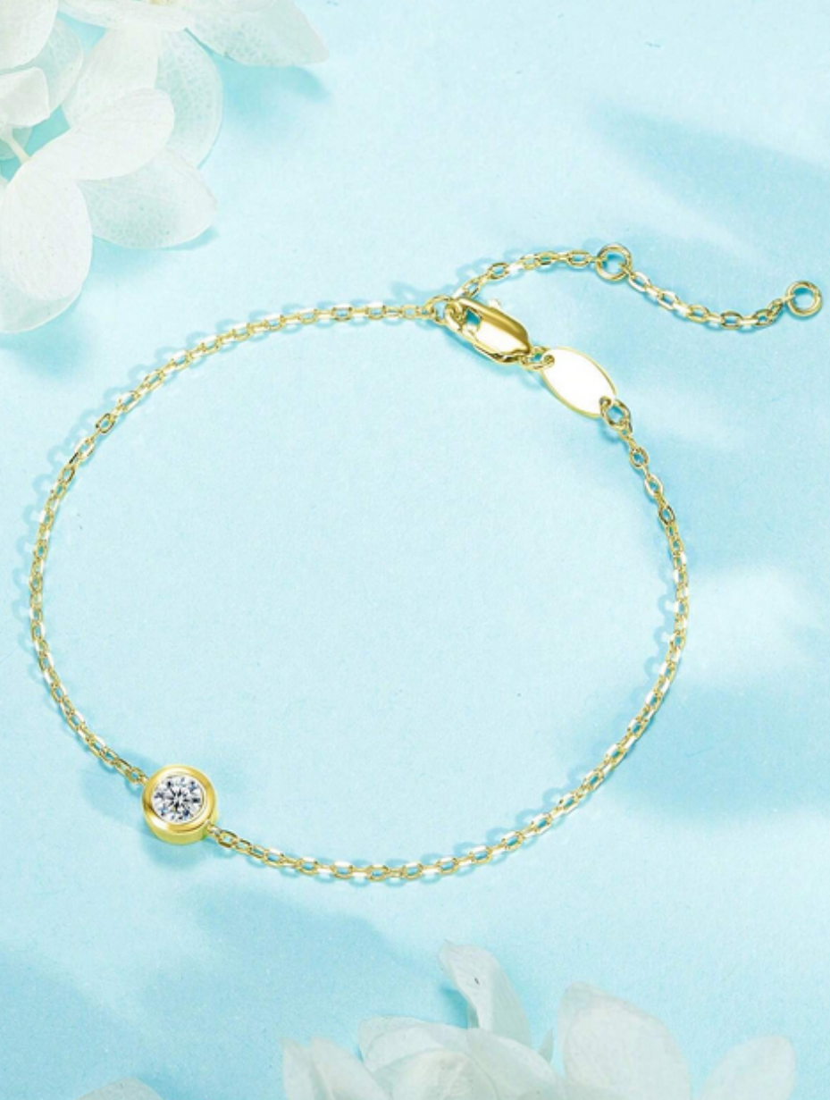 S925 Silver Moissanite Bubble Bracelet | Simple & Elegant
