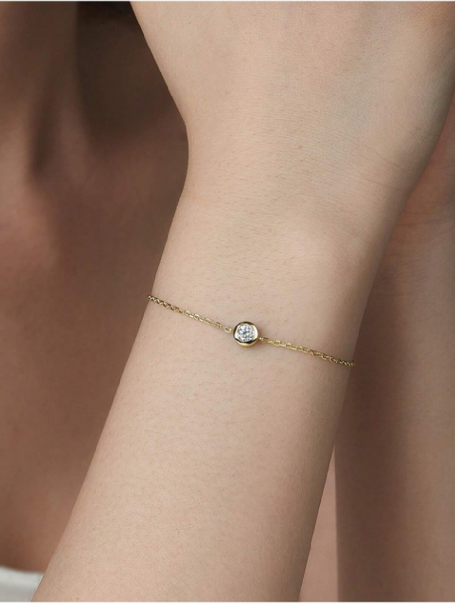 S925 Silver Moissanite Bubble Bracelet | Simple & Elegant