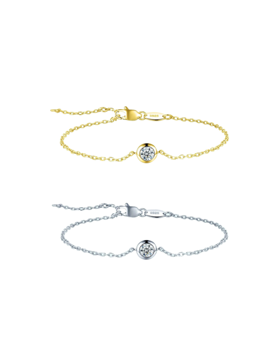 S925 Silver Moissanite Bubble Bracelet | Simple & Elegant