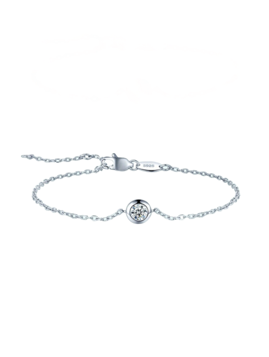S925 Silver Moissanite Bubble Bracelet | Simple & Elegant