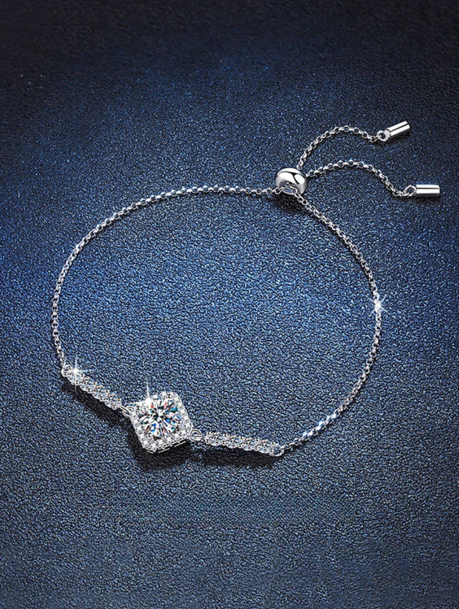 S925 Silver Moissanite Rhinestone Bracelet | Versatile & Elegant